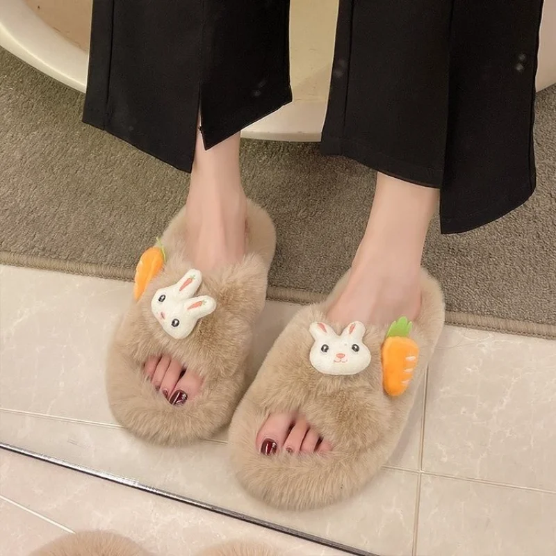 

Winter Women's Slippers 2022 Soft Warm Comfortable Plush Slippers Light Indoor Couple Slippers Casual Zebra Herringbone Slippers