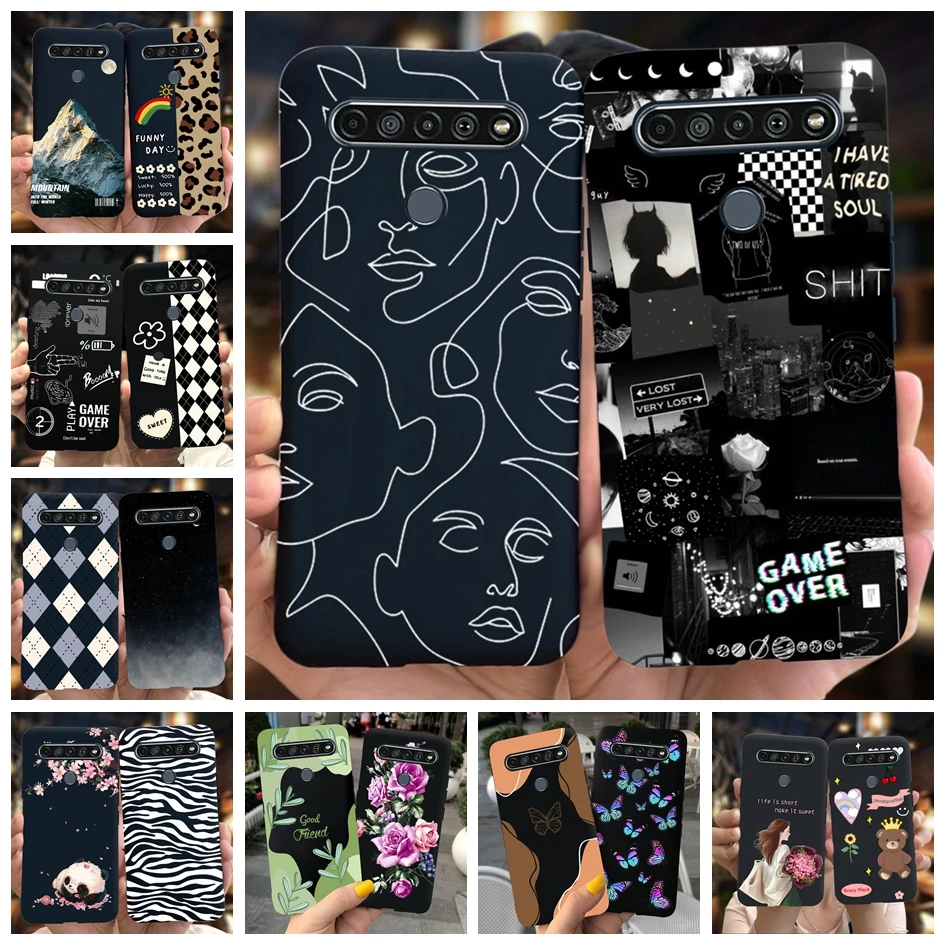 Чехол для LG K41S K51S женский черный чехол для телефона модные узорные мягкие бамперы для LG K41S LGK51S K 41S K 51S Coque