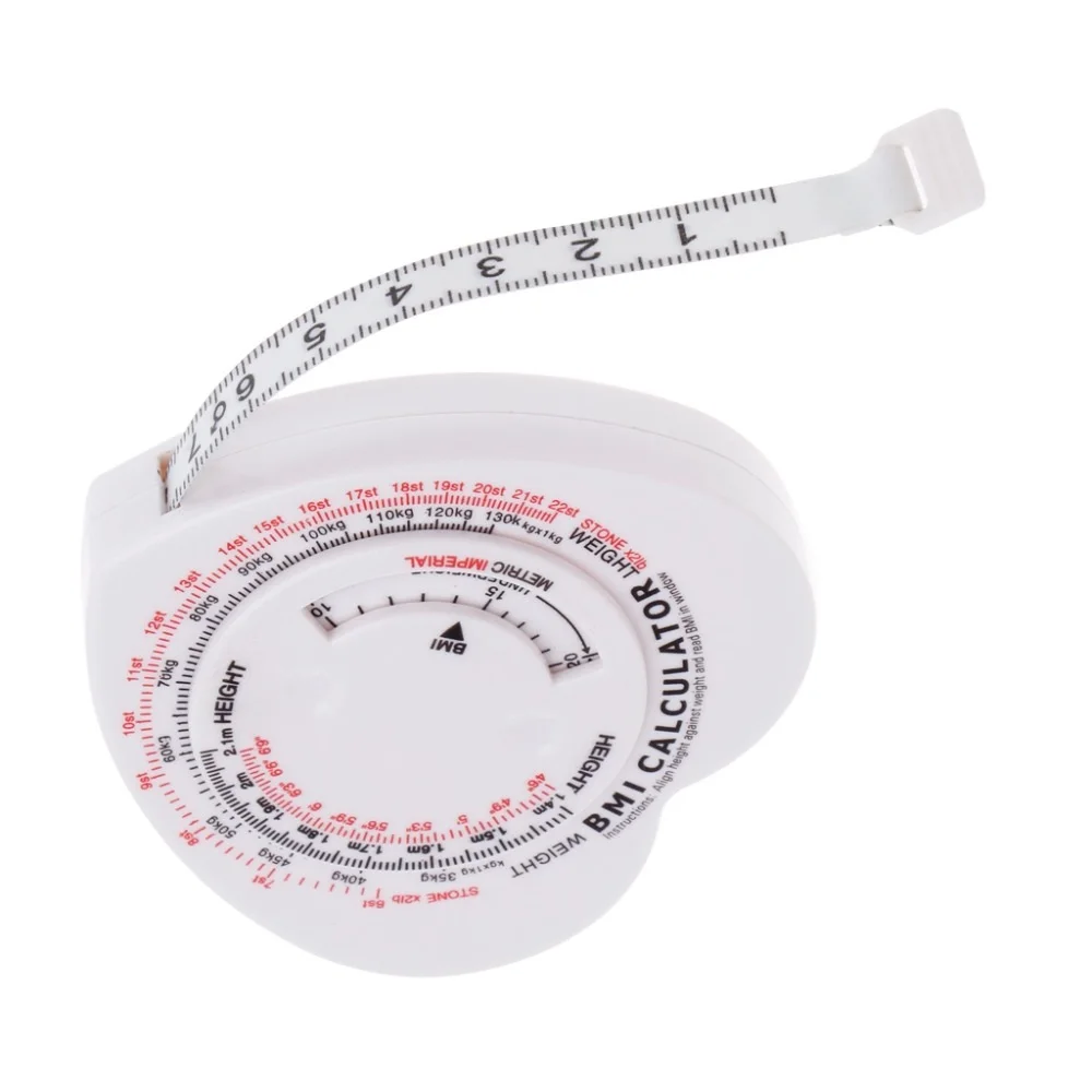 

1.5m Heart BMI Body Mass Index Tape Measure Calculator Muscle Rule Tape Tool Coloured Tape For Classification Obesity Risk Metri