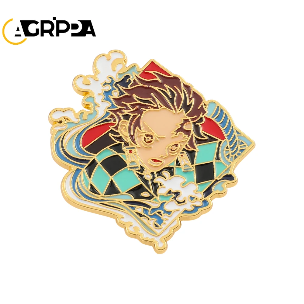 

Agrippa Manga Demon Slayer Kimetsu No Yaiba Anime Figure Enamel Metal Badges for Women Fashion Lapel Pins Jewelry Accessories