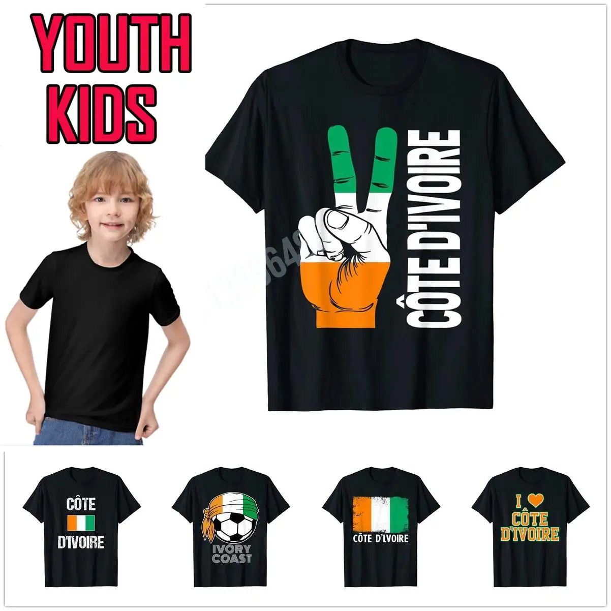 

More Design Youth Kids Côte d'Ivoire IVORY COAST Flag Patriotic T-Shirt Map For Children T Shirt Tops Cotton Boy Girl Tee