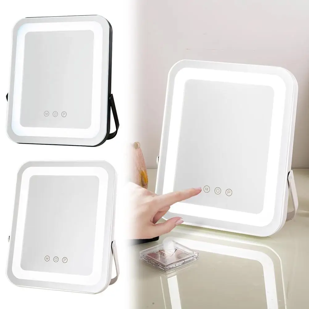 

Portable Folding Mirror Led Makeup Mirror Light With A Smart Beauty Mirror Control And Memory Function Three Adjustable Light