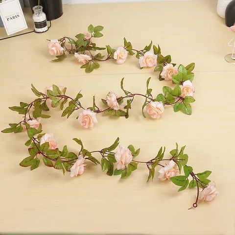 Искусственная лоза, романтическое свадебное украшение для дома, искусственные растения, листья, гирлянда, подвесные цветы для украшения стен