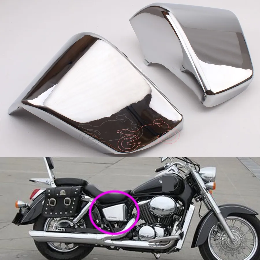 

Бесплатная доставка, хромированная боковая обтекатель аккумулятора для Honda Shadow ACE 750 VT400 1997-2003 VT 400