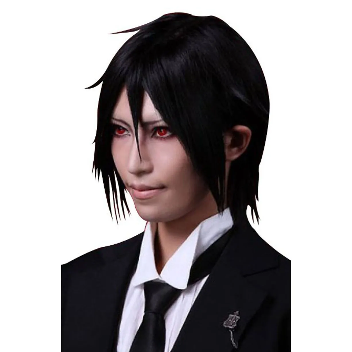Парик для косплея черного Батлера Kuroshitsuji Себастьян михаелис короткий черный
