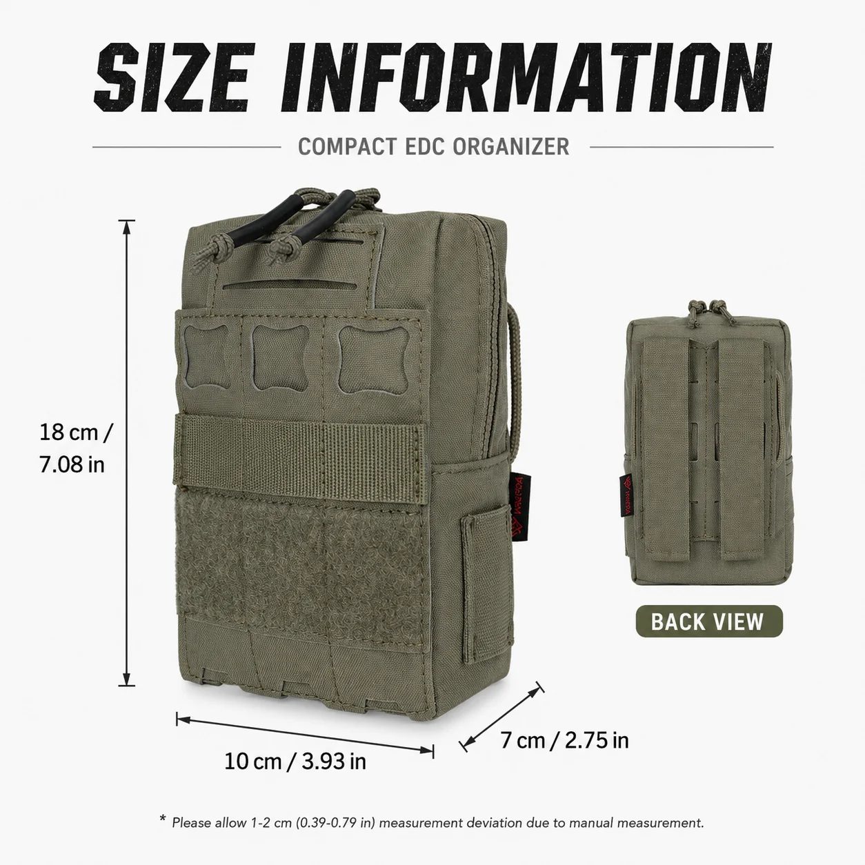 Фото Тактический универсальный подсумок MOLLE, совместимый с EDC, лазерной резки, с органайзером, компактная сумка для хранения для активного отдыха №3
