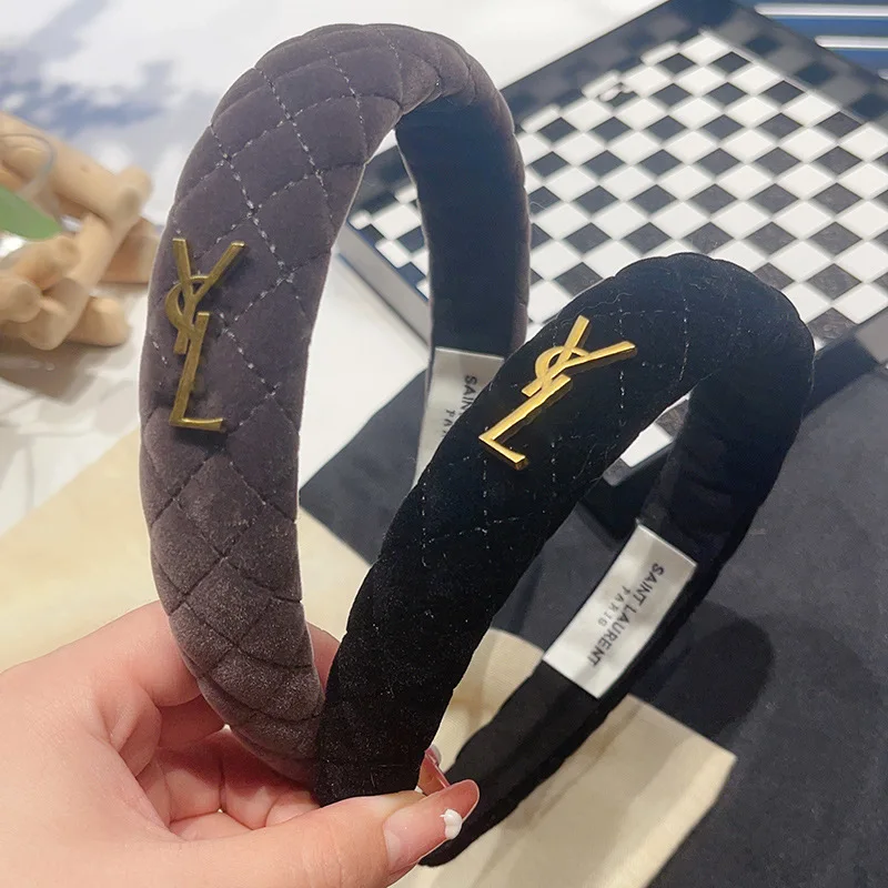 

LEVAO Gold Velvet Western Style Solid Colors Thicken Padded Hairbands Bezel Turban Women Headbands Girls Accessories Headwear