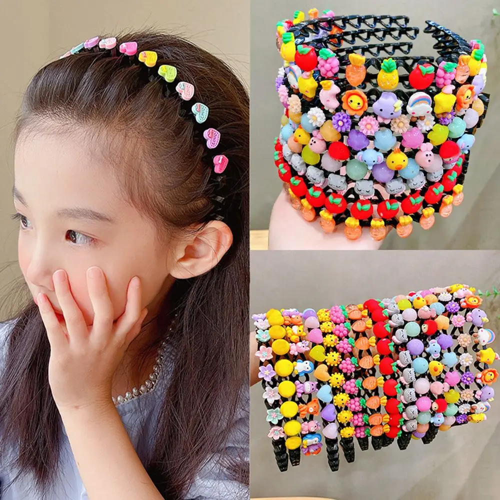 

Fashion New Girls Cute Cartoon Bangs fixed HeadHoop Rhinestone HairClip Broken hair artifact Hairpin Tooth design Styling Tools