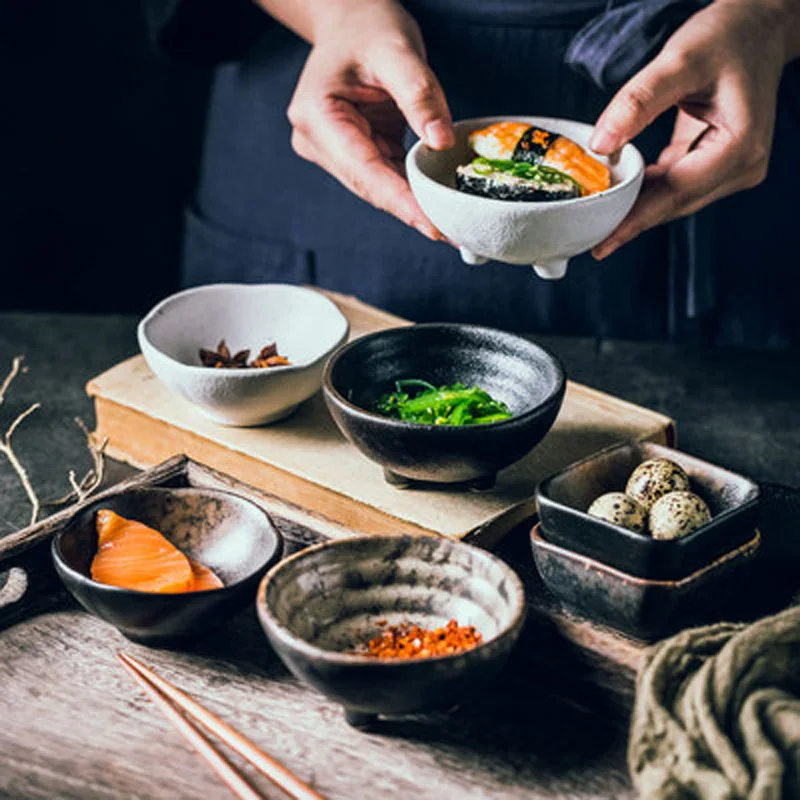 

Креативное домашнее керамическое блюдо в японском стиле, блюдо для соуса, креативное маленькое блюдо с ручной росписью, блюдо для соуса, соу...