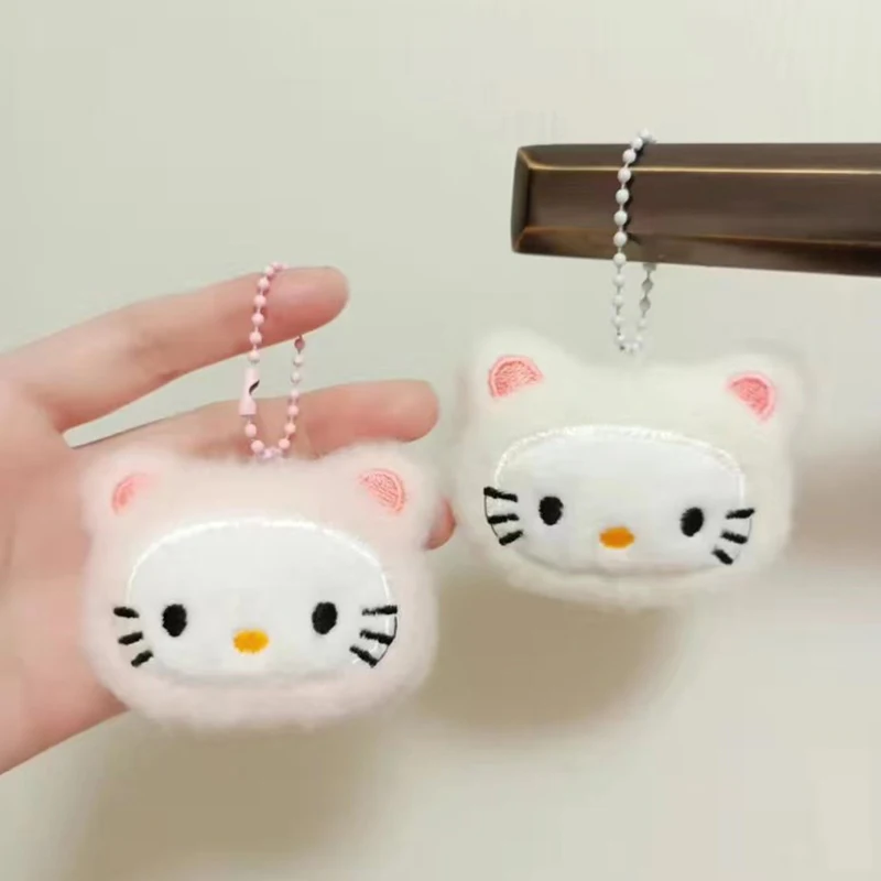 

Plush Keychain Cute Cat Squeak Plush Doll Key Ring Stuffed Toy Couples Backpack Pendant Ornaments Gifts