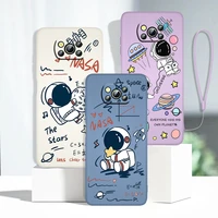cartoon astronaut cute phone case for xiaomi mi 11 lite poco x4 x3 x2 c31 c3 m4 m3 f4 f3 gt pro nfc 5g liquid rope cover