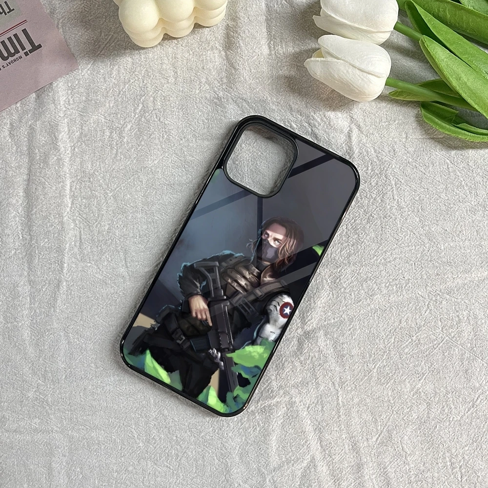 Bucky Barnes Winter Soldier Phone Case for Iphone 16 15 14 13 12 11 Pro Max Mini 8 Plus Se Xr X Xs Fundas Shell PC+TPU Cover