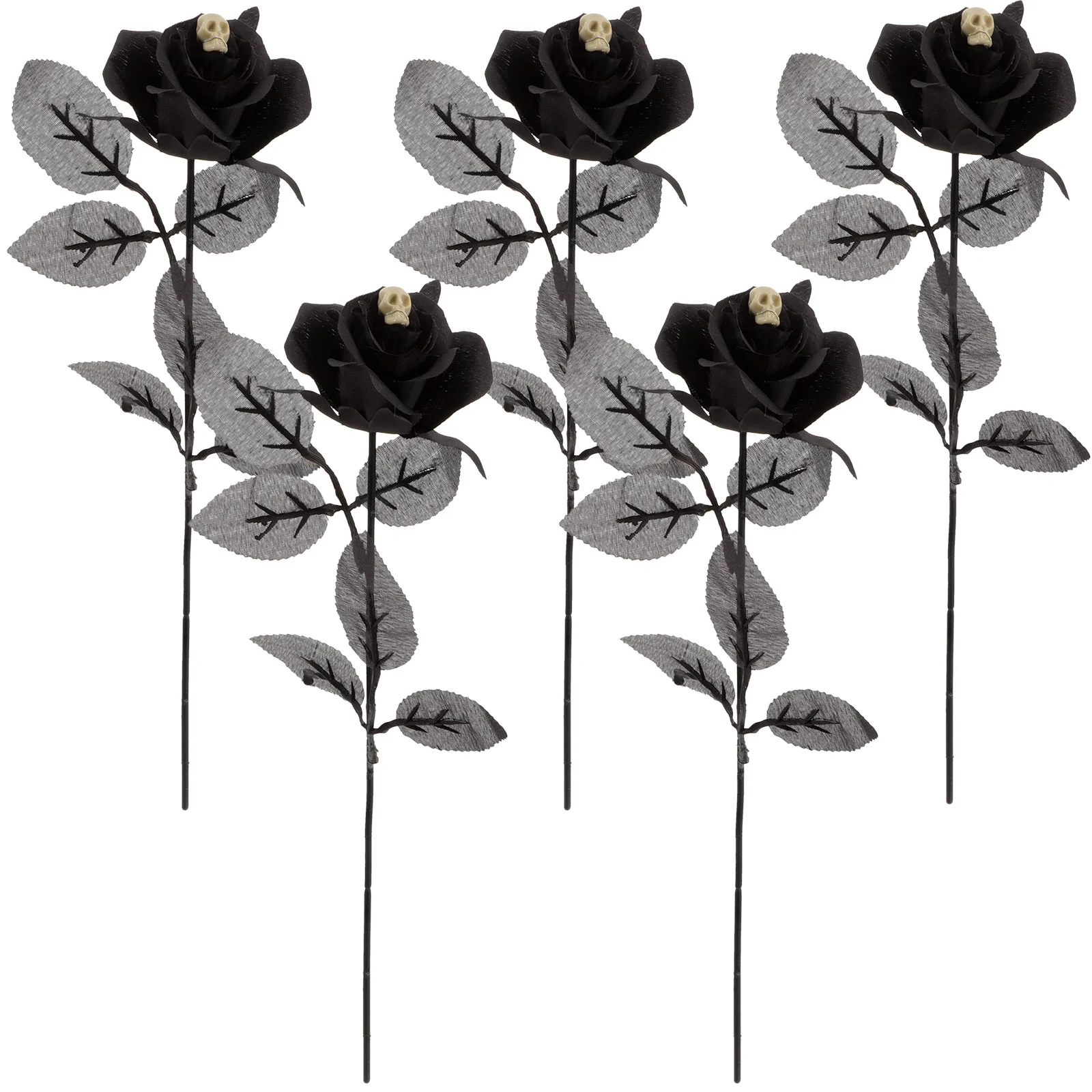 

5 Pcs Wedding Decorations Artificial Flowers Indoor Gothic Silk Black Fake Decors