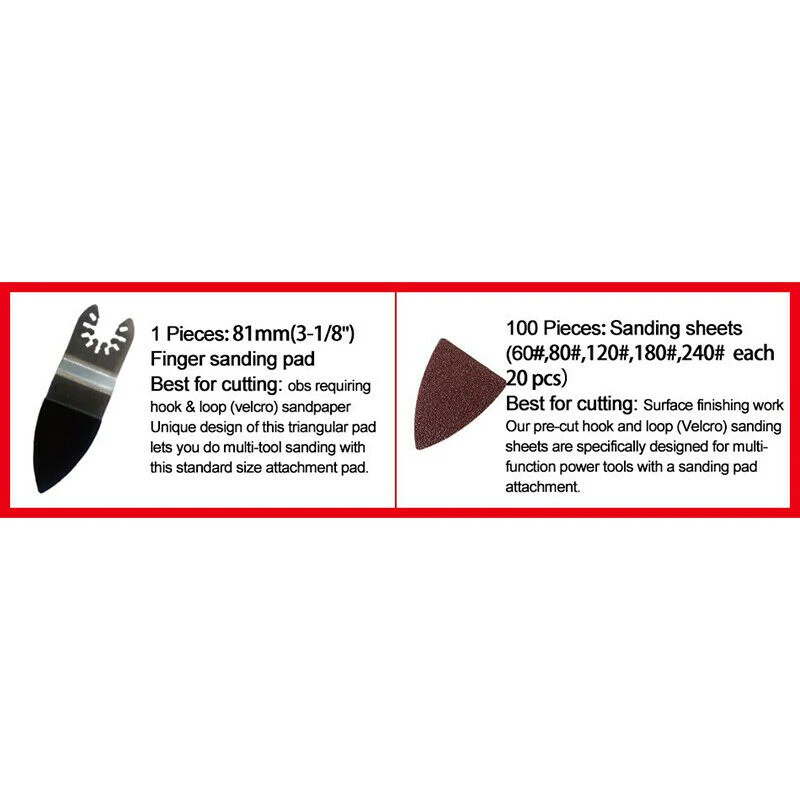 

Triangular Sanding Sheets Mat Alumina Polishing Grinding Polisher Accessories Tools Kit 100pcs Spare Oscillating