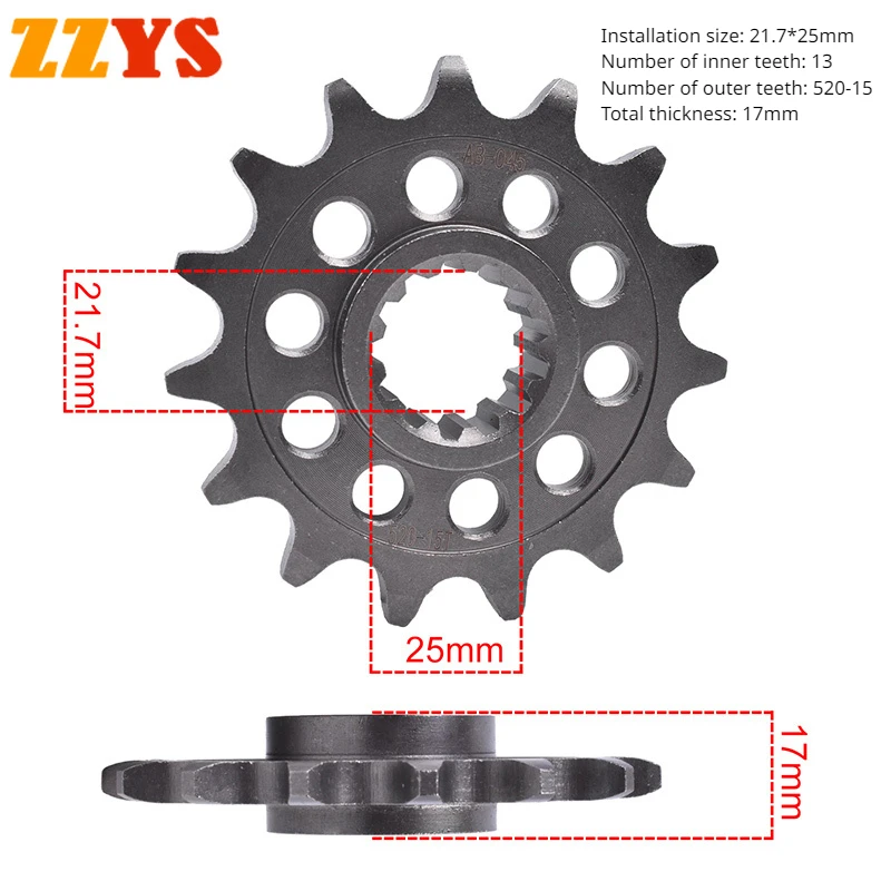 Передняя Звездочка с зубцами 520 15T зубчатая шестерня для Honda CB500 CB500XA 2013-2023 2018 2019 2020