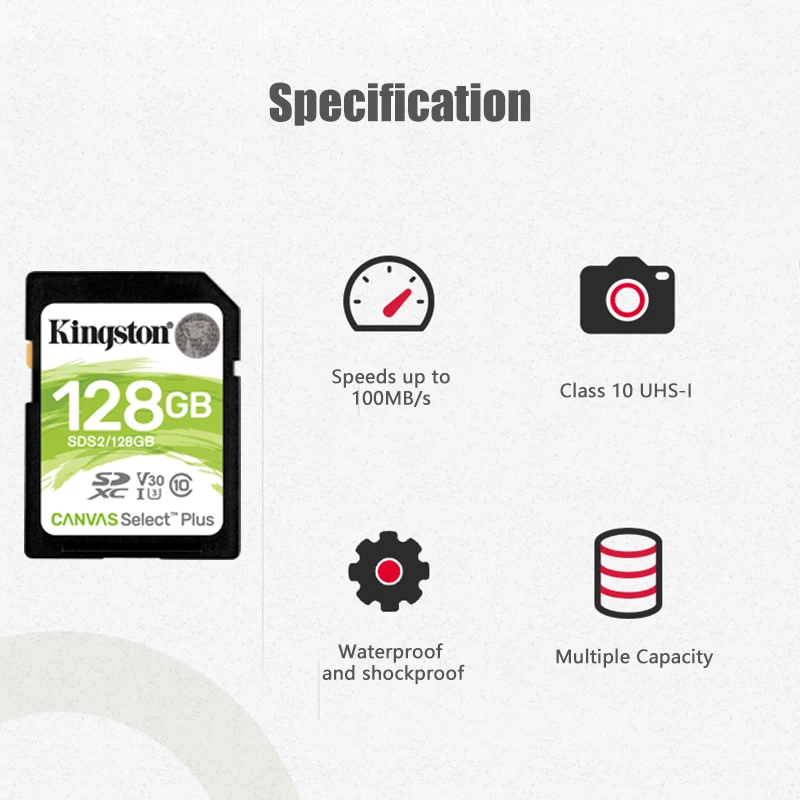 Kingston карты памяти SDS2 SDHC SDXC 32 ГБ Micro SD карта 64 Гб 128 256 512 C10 UHS-I флэш-карта для DV DC DSLR ILDC