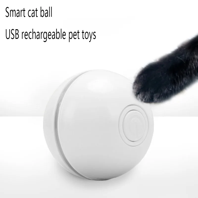 

Cat Ball Toy Cat Smart Toy Cat Stick USB Rechargeable Rolling Ball LED Illuminated Cat Ball For Trainning Cat Accessories