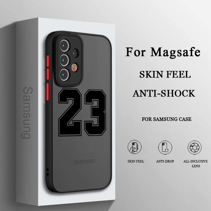 

Uniform number 23 24 34 Phone Case For Samsung A71 A70 A50 A52 A51 A42 A32 A22 A21S A12 A33 A53 Frosted Translucent