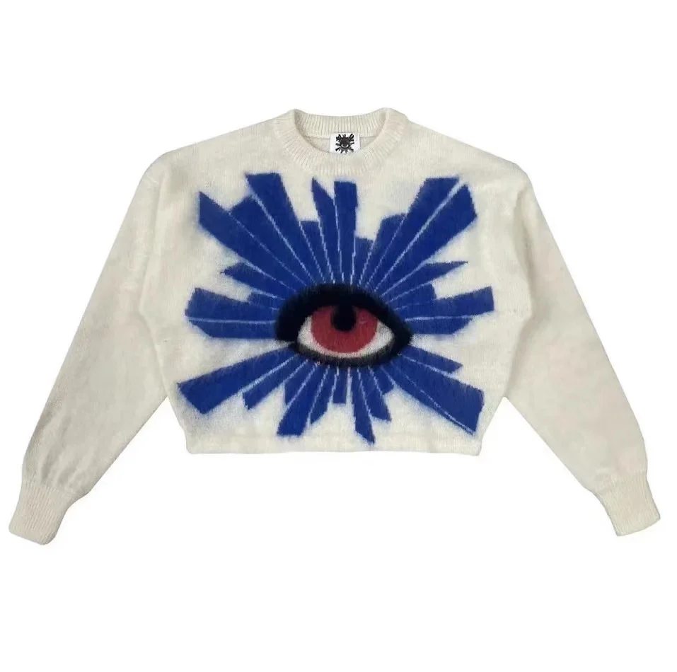 

2023FW Loose Vintage Sweater Men Women 1:1 Best Quality Knit High Street Cotton Long Sleeve Pullovers