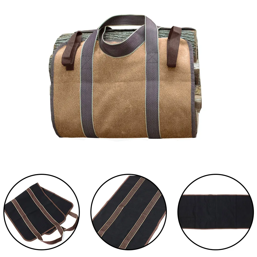 

90*40cm Supersized Canvas Firewood Wood Carrier Log Heavy-Duty Camping Outdoor Tote Holder Carry Bag Garden Tool Storage