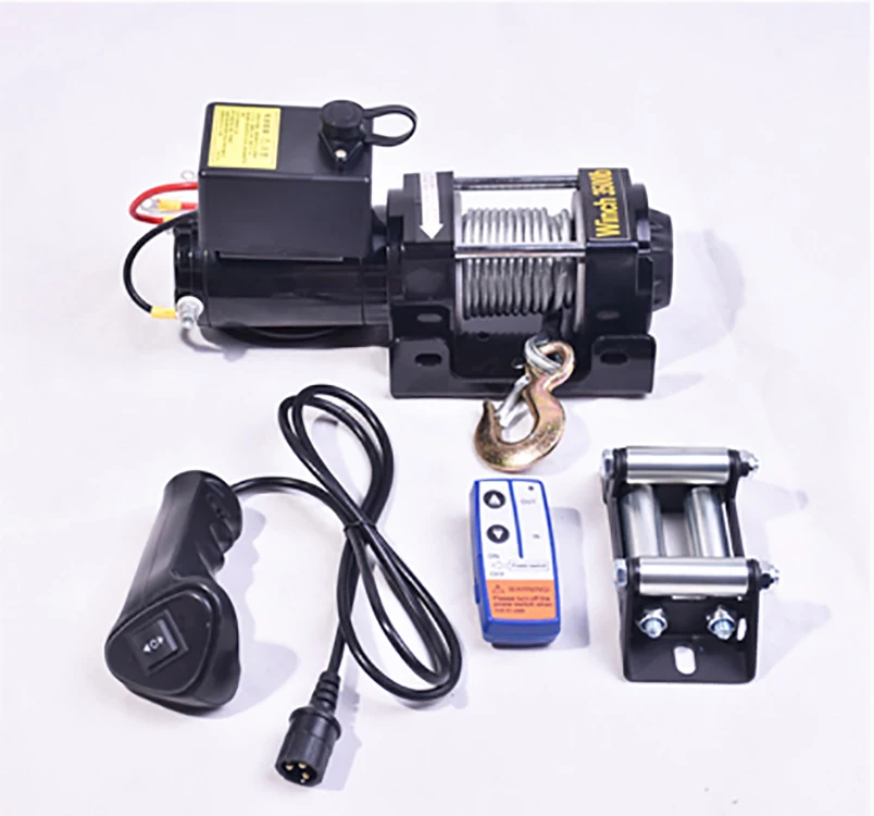 3000LB 12/24V Electric Winch Tools Wireless Control IP Grade Waterproof Car Winch for ATV SUV Boat Truck Trailer Off Road Car