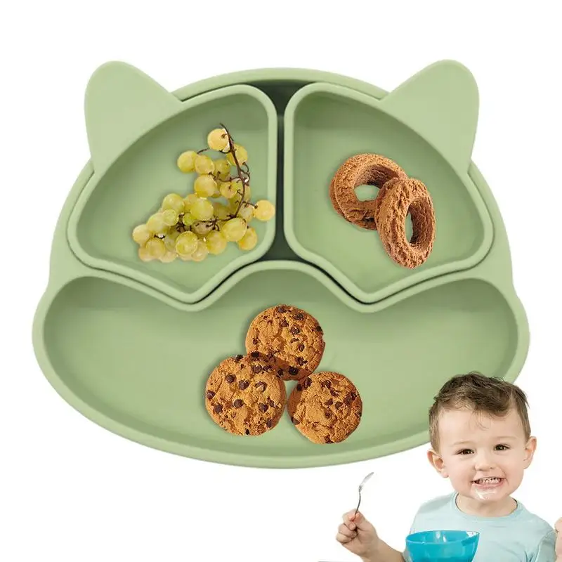 Детская безопасная присоска силиконовая обеденная тарелка однотонная милая