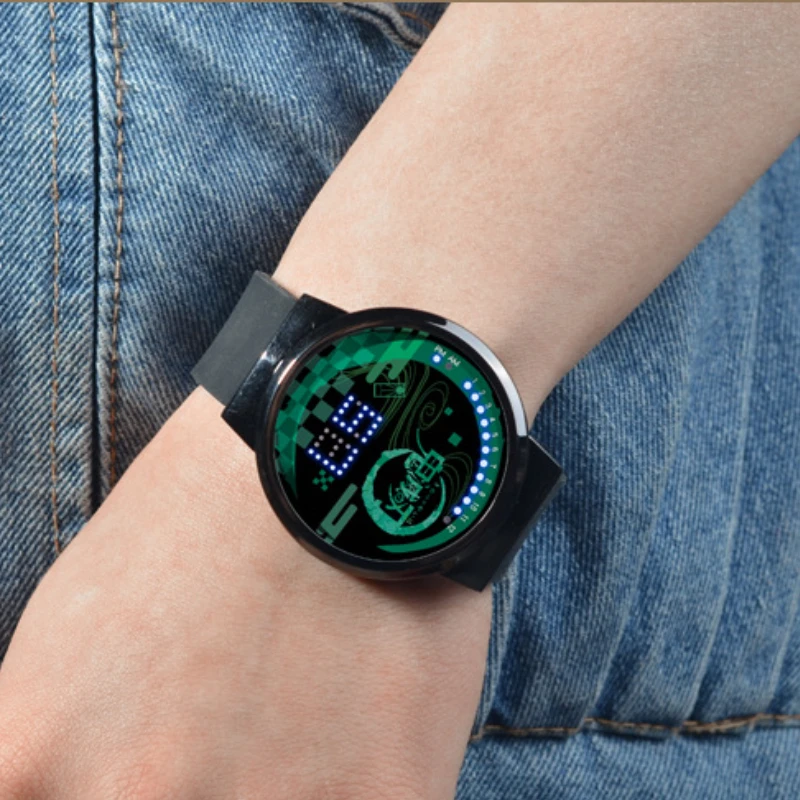 Anime Kimetsu No Yaiba Cos Animation Touch Screen Electronic Watch Demon Slayer Cosplay Accessory Kid Watch Kimono Kochou Watch