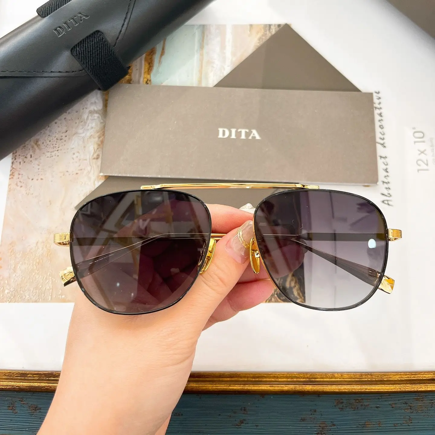 

DITA FLIGHT.009 DTS409 Trendy Anti-Ultraviolet Business Men Sun Glasses Leisure Luxury Retro UV400 Polaroid Women Couple Eyewear