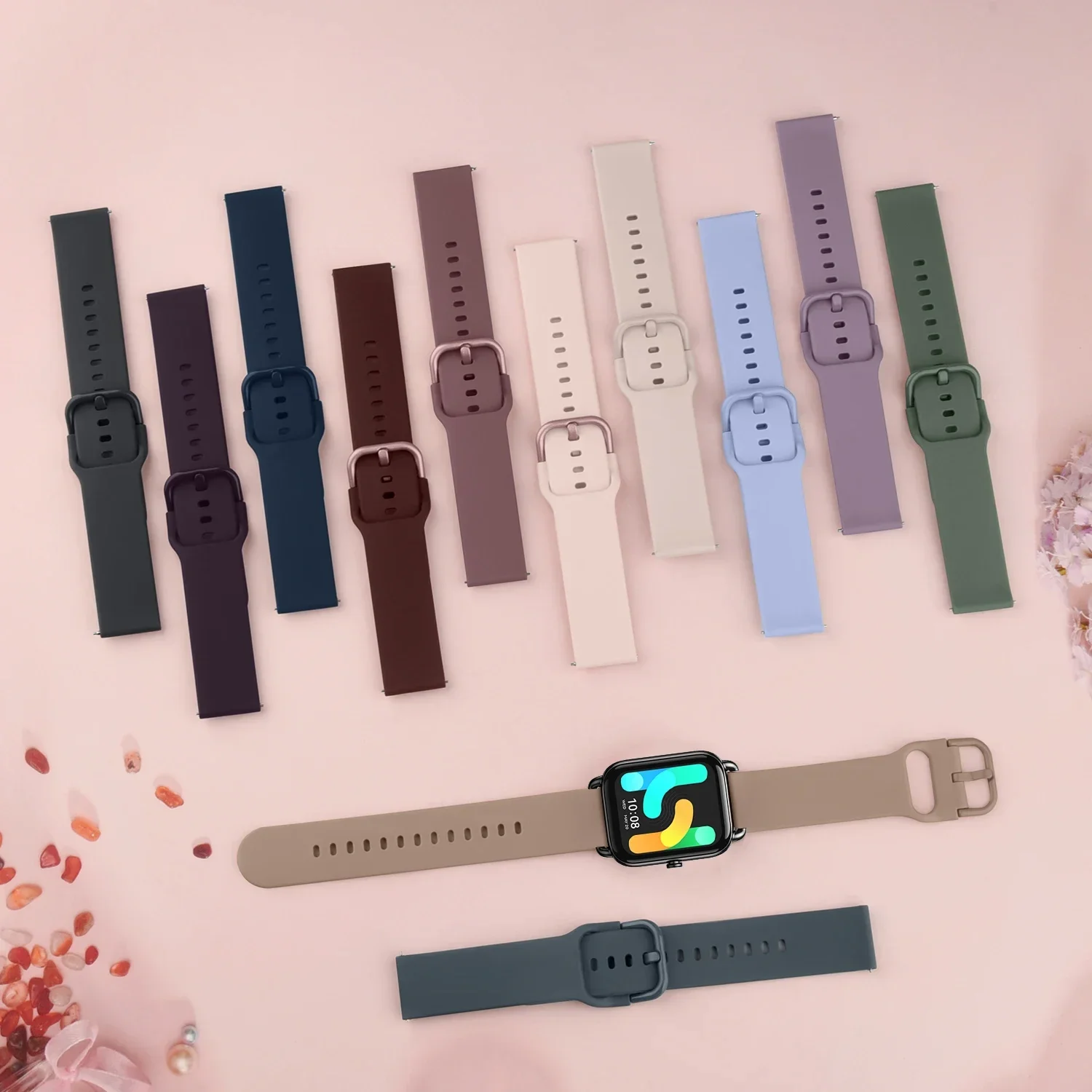 Ремешок силиконовый для Garmin Vivoactive 4 3 Music Benz Sq 2 Plus Forerunner 245 645 55 158/Vivomove 20 мм 22