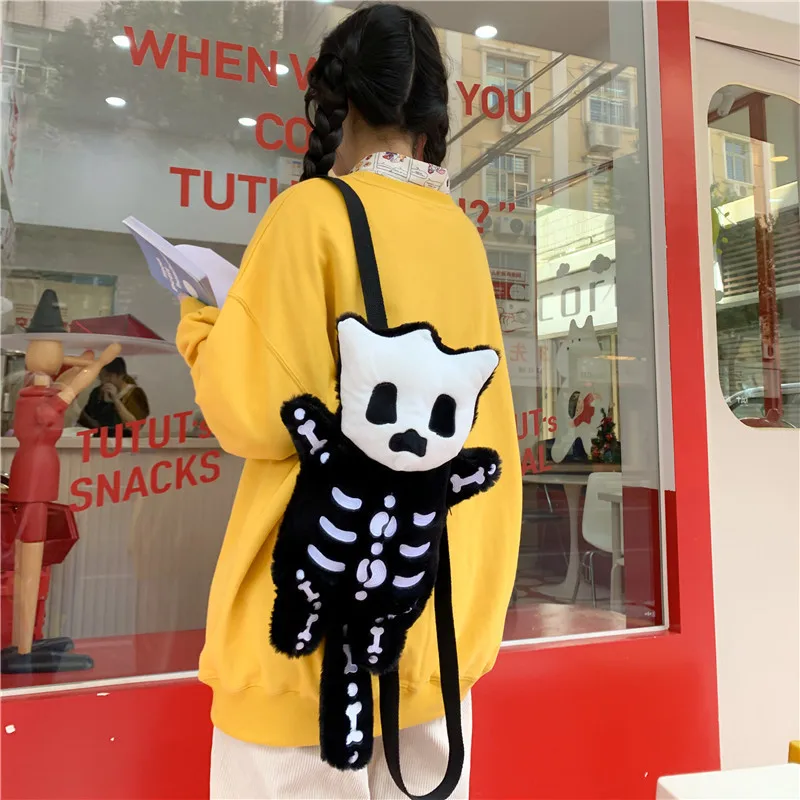 

Bag Lady 2022 funny little monster bag cartoon cute girl small backpack women plush shoulder crossbody bag