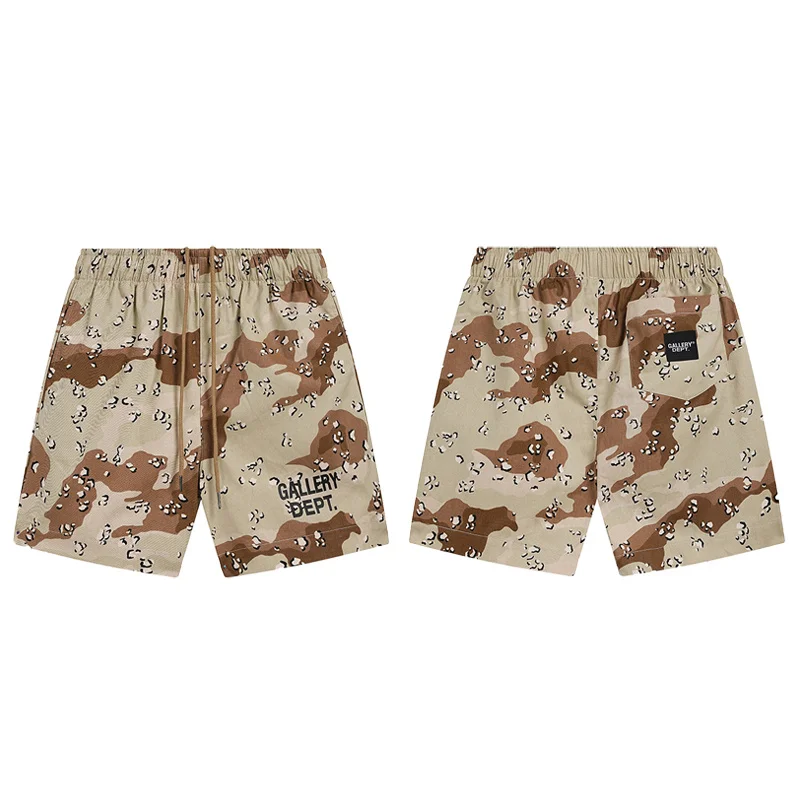 

New Fashion Summer Men's Casual Shorts GALLERYS DEPTS Desert Camo Shorts Letter LOGO Printed Shorts Pure Cotton Casual Shorts