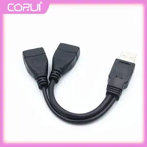 5gbps High-speed Operation Y Data Line 0.15m 1 Male Plug To 2 Female Socket Data Cable Usb 2.0 Extension Line Y Data Cable