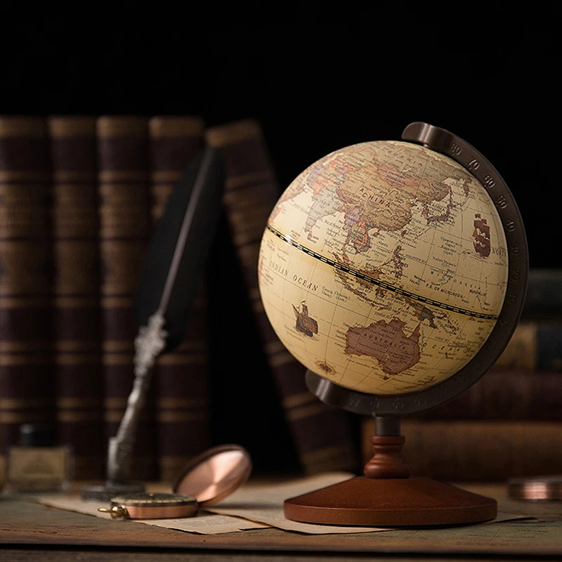 Деревянный глобус, винтажный стиль, карта мира, модель, Настольное ...