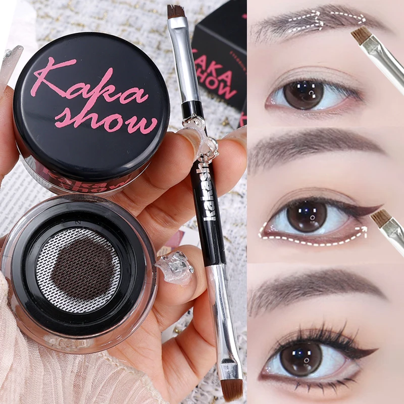 

3D Wild Eyebrow Air Cushion Cream with Brow Brush Lasting Quick-drying Easy Dye DIY Natural Eyebrows Enhancers Makeup Cosmetics