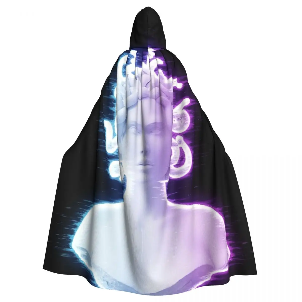 

Medusa Hologram 555 Hooded Cloak Halloween Party Cosplay Woman Men Adult Long Witchcraft Robe Hood