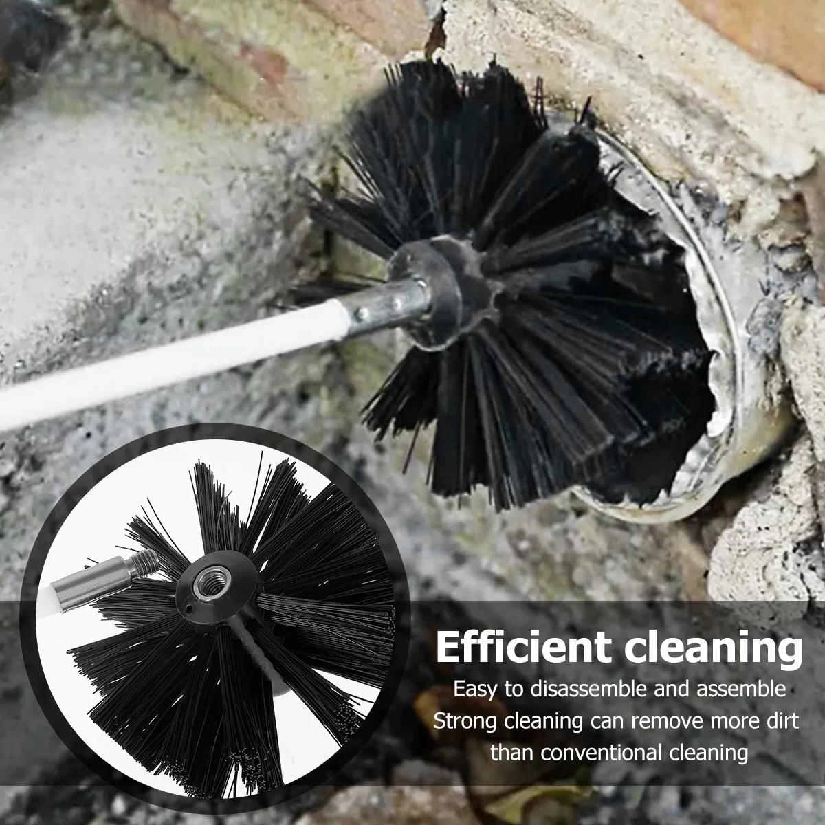 

L 22PCS Chimney Sweep Kit 24.2FT Length Chimney Cleaning Brush Duct Vent Cleaning Set with 18 Nylon Rods 2 Brush Heads 1 Drill