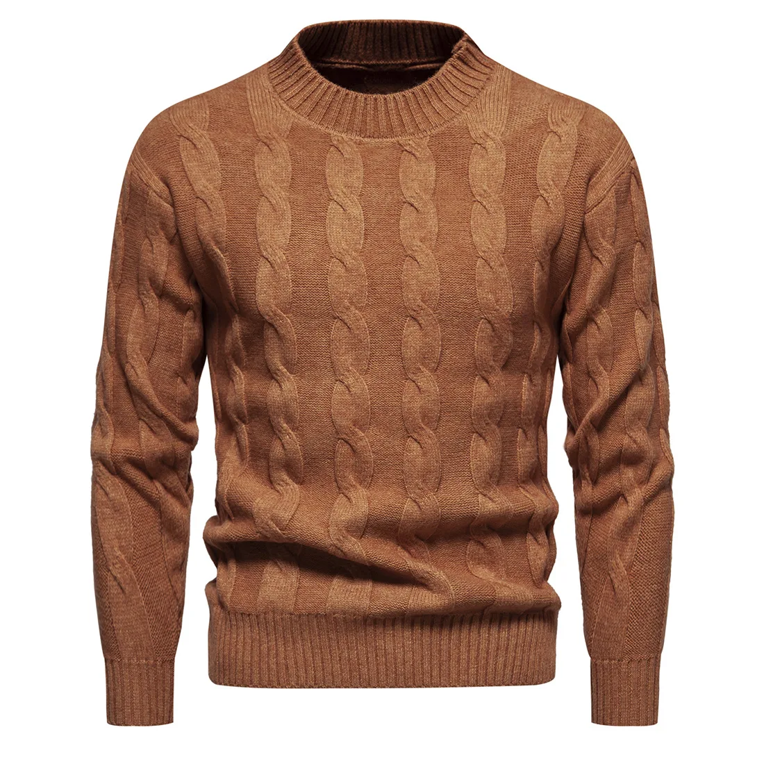 

Crew Neck Mens Winter Sweater Autumn Winter Warm Casual Solid Color Basic Pullovers 2023 Brand New Cable Sweaters Pull Homme 3XL
