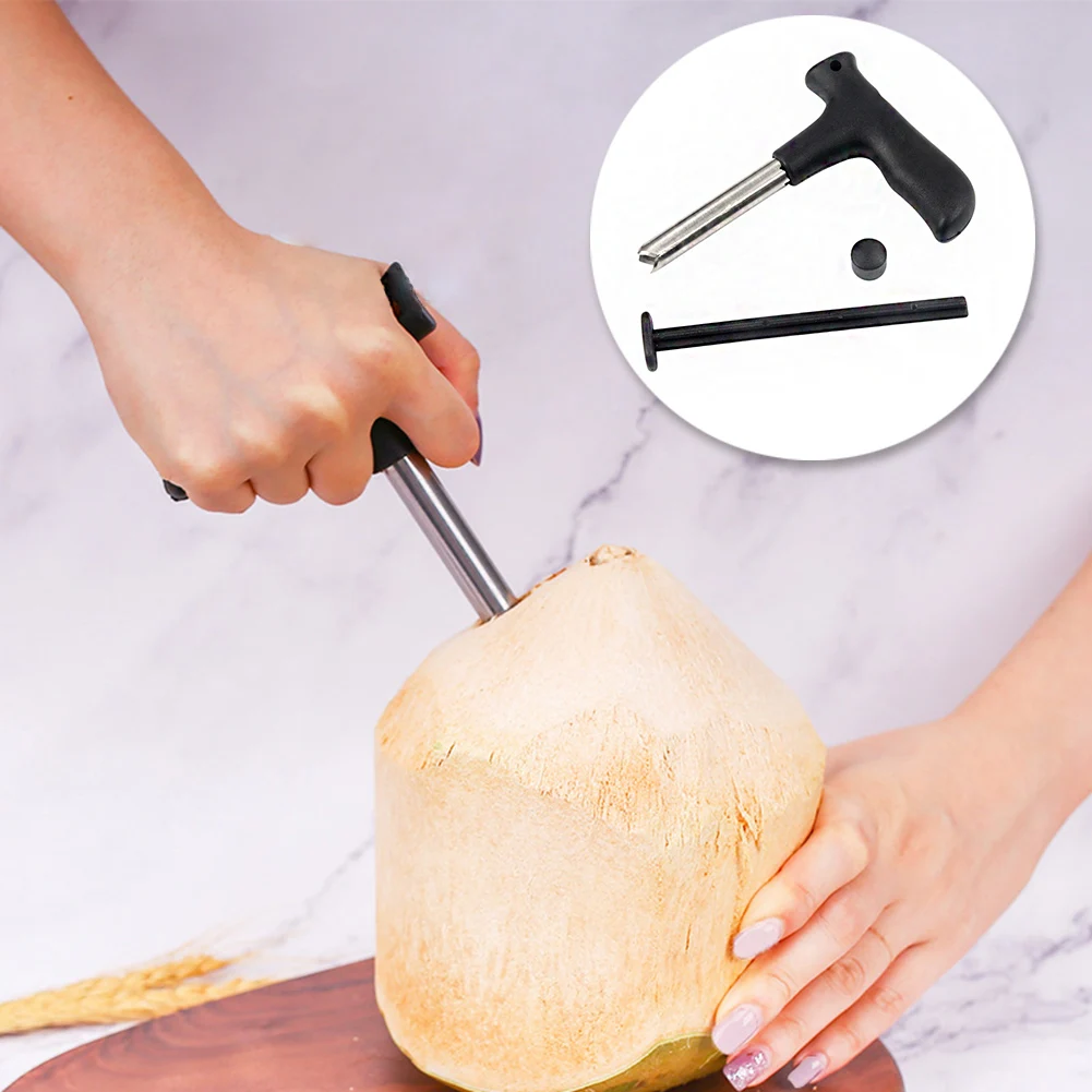 

Coconut Opener Coco Water Punch Tap Drill Straw Open Hole Cut For Meat Removal With Hammer Coconut Shell Breaker Punch Hole Tool