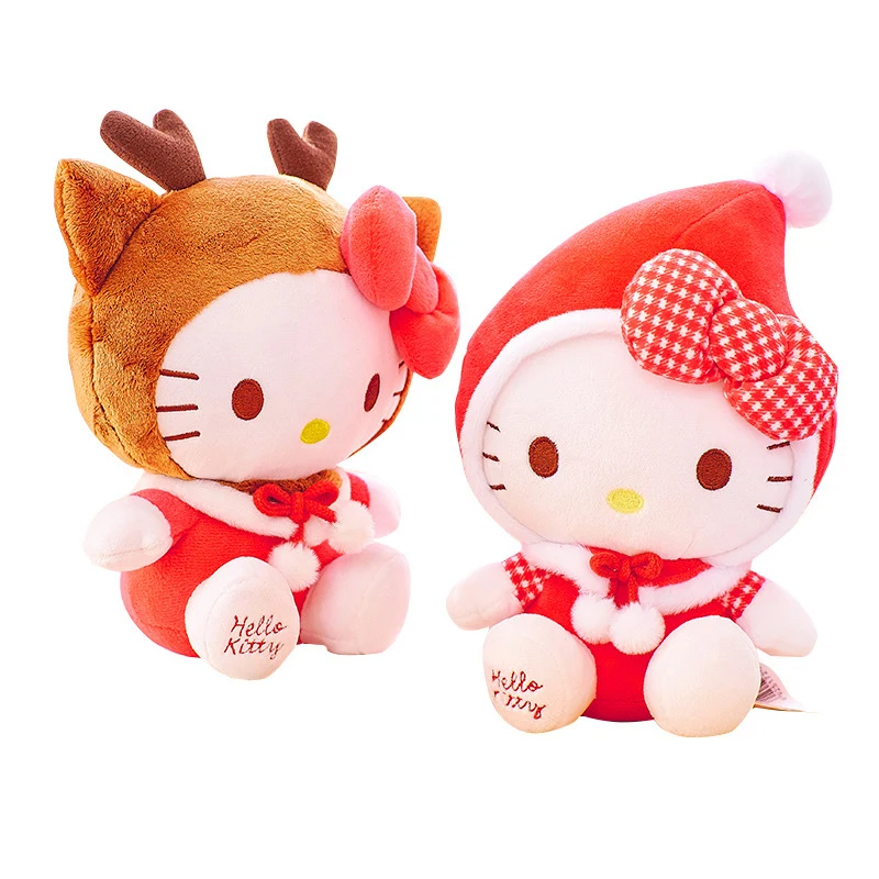 

Плюшевая игрушка Hello Kitty, 20 см, японская Рождественская Кукла Sanrio KT, Ragdoll, украшения, плюшевая игрушка, рождественский подарок для куклы для де...