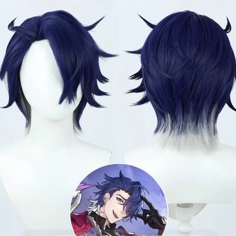 

Парик для косплея Honkai Star Rail Sampo Koski, короткие волосы темно-синего цвета, подземная Роза, сетка из высококачественных волос, реквизит для косплея