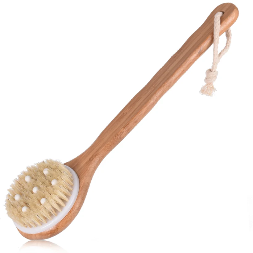 

TREESMILE Brushes Promote Blood Circulation Body Brush Exfoliating Natural Bristle Bath Brush Wooden Massage Body Bath D30