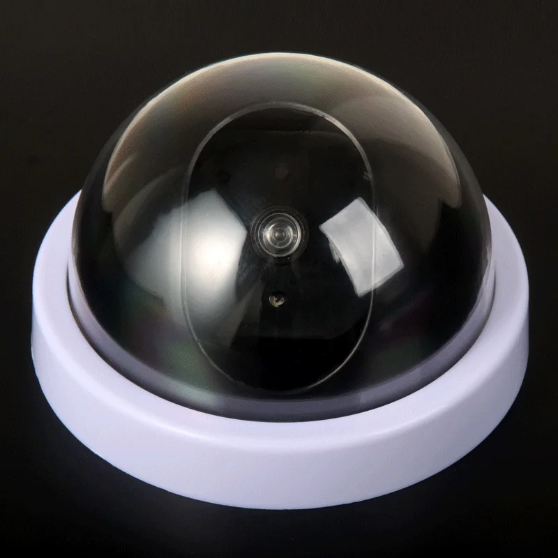 Creative Black Plastic Dome CCTV Dummy Camera Flashing Led Fake Camera Power Via AA Battery Surveillance Security System images - 6