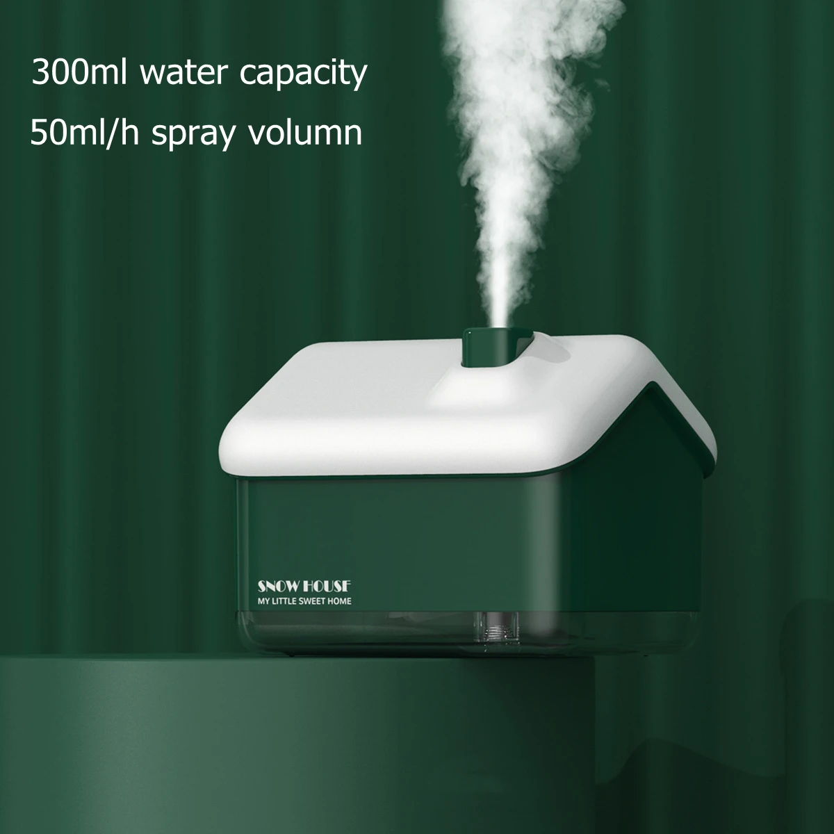 

300ml Snow House Air Humidifier USB Ultrasonic Mist Maker Aroma Diffuser Colorful LED Light For Home Room Fragrance Umidificador
