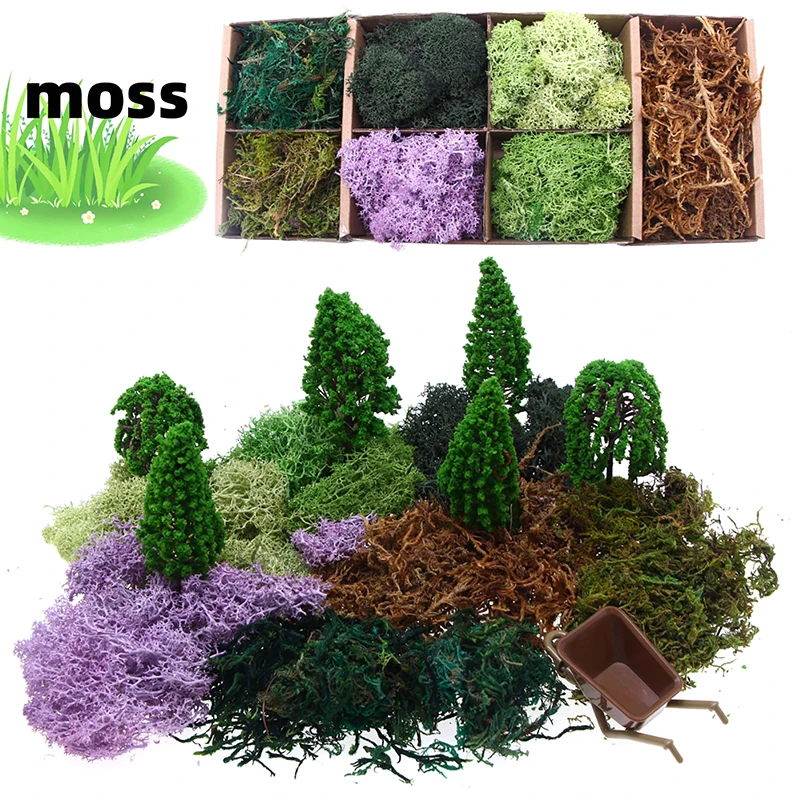 

1:12 Dollhouse Miniature Moss Coral Grass Green Plant Model DIY Micro Landscape For Doll House Decor Kids Pretend Play Toys