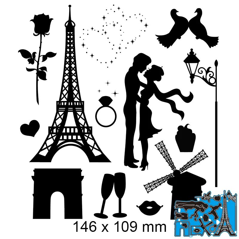 

Металлические Вырубные штампы, кольцо ко Дню Святого Валентина, башня, кольцо, сердце, колесо, сделай сам, скрап-бронирование, фотоальбом, ти...