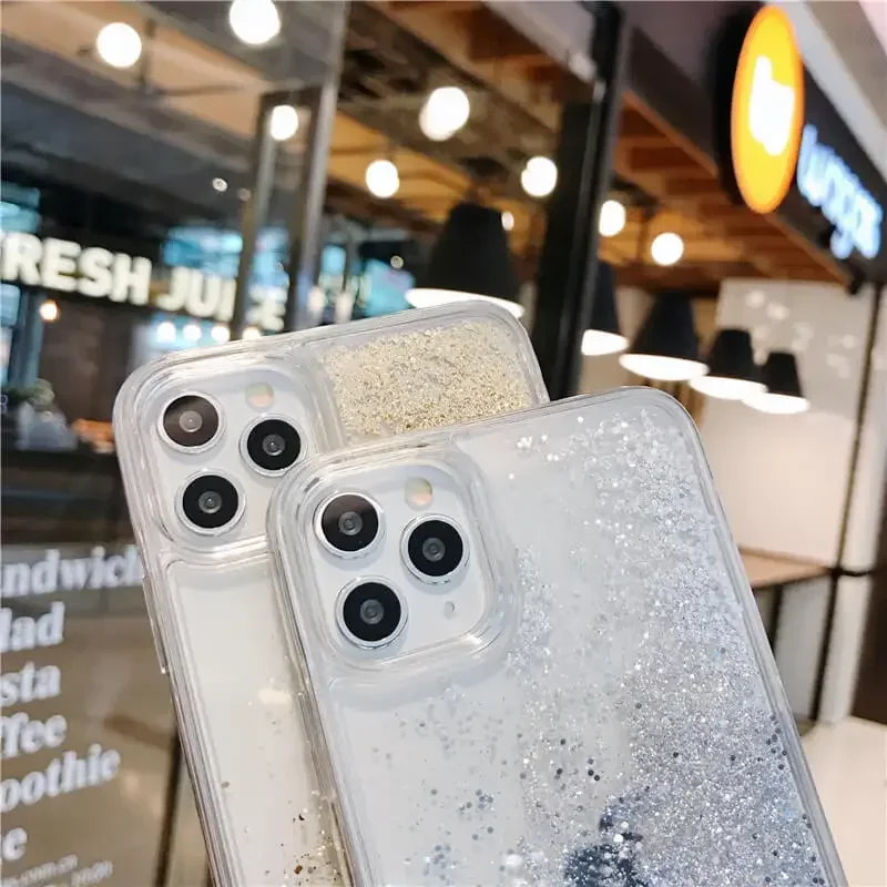 Чехол Dollar Quicksand для iPhone 16, 14, 15, Pro Max, чехол для телефона, блестящий движущийся песок, золотые, серебряные фигурки, ракушка, жидкий корпус (art.: 3920c73bbaeac) - 3920c73bbaeac