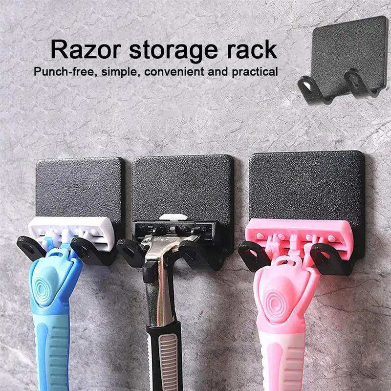 Storage Hook Wall Shelf Razor Rack Bathroom Kitchen Accessories Hooks