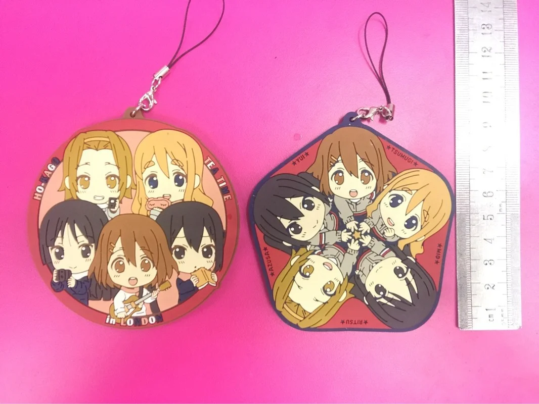 

K-ON! PVC Toy Keychain Yui Tsumugii Mio Ritsu Azusa Sawako Ui Nodoka Jun Model Doll Rubber K-ON Pendant Phone Strap Keyring