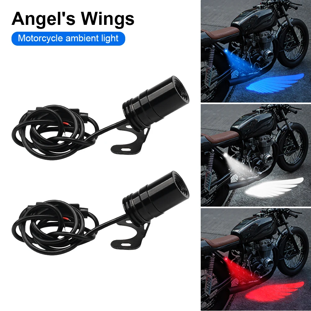 2 проекционных фонаря для мотоциклов Angel Wings универсальные водонепроницаемые