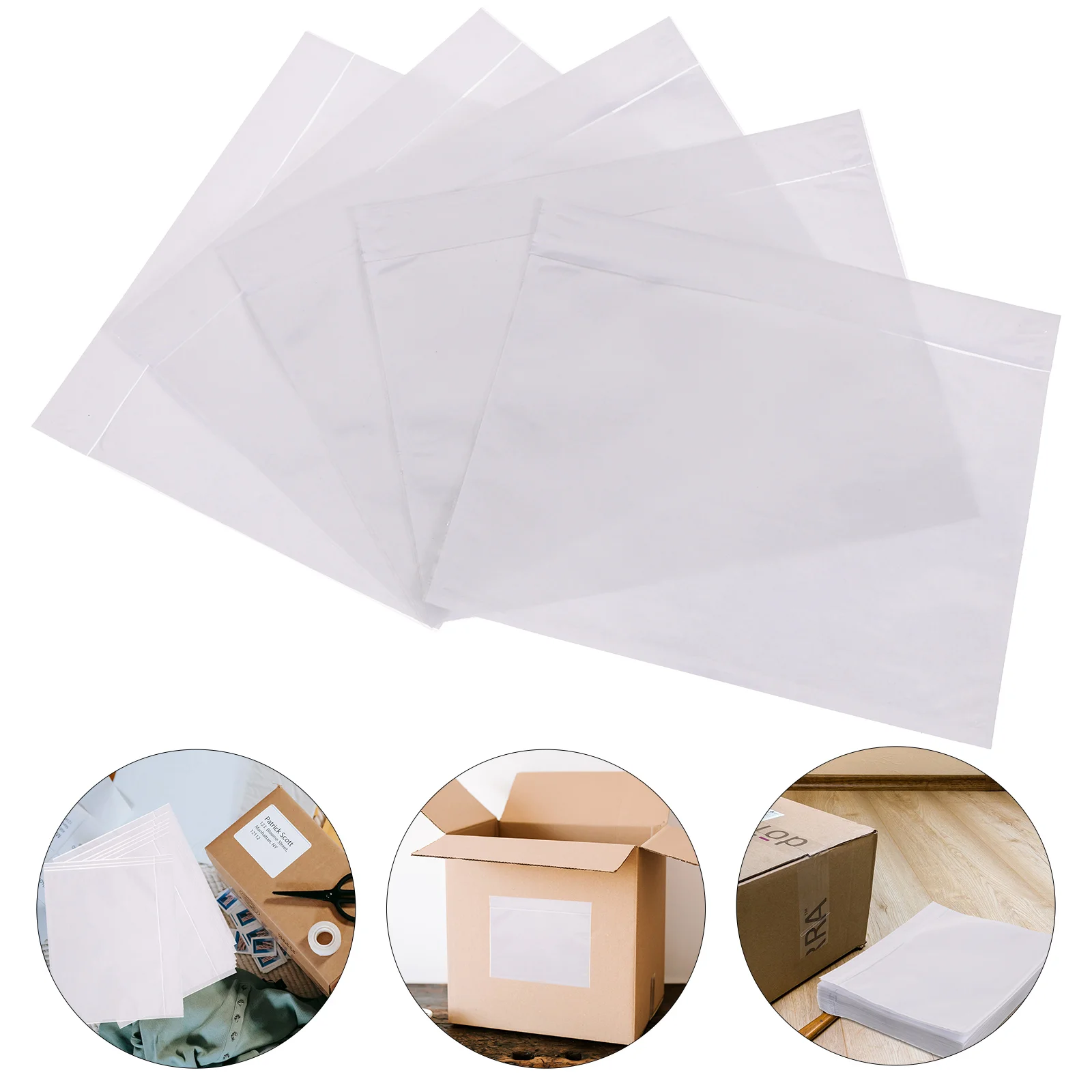 

Self- Adhesive Packing Envelopes Transparent List Bags Envelopes Pouches Bags for Shipping Label Packing Envelope， 100pcs (
